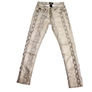 LOW RISE SUKO JEANS WAX SNAKE PRINT DENIM